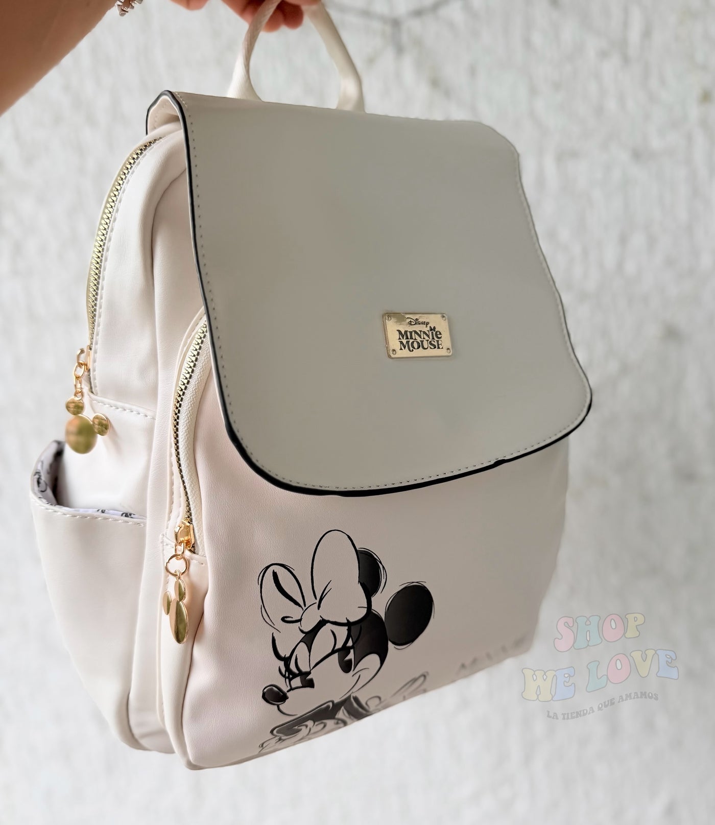 Mochila Minnie mouse blanca