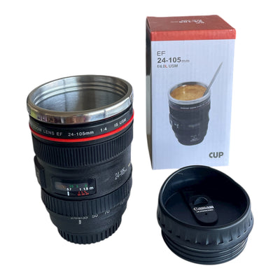 Taza Lente de Cámara Profesional 24–105mm 📷 Acero Inoxidable