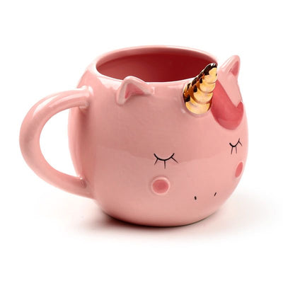 🦄 Taza Unicornio Rosa con Cuerno Dorado ✨