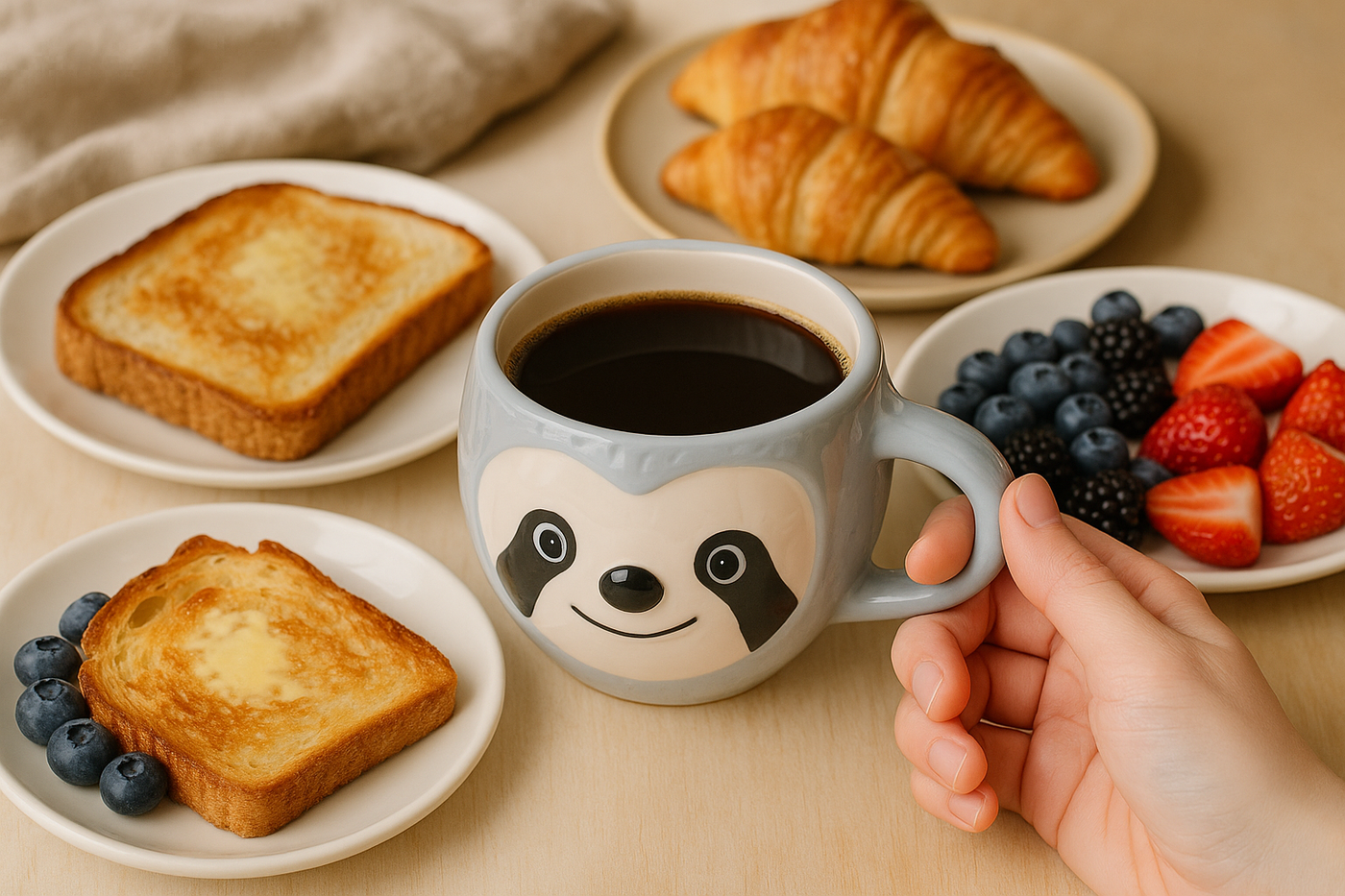 Taza Perezoso “Slow Morning” – Cerámica con Diseño Tierno