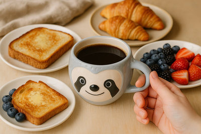 Taza Perezoso “Slow Morning” – Cerámica con Diseño Tierno