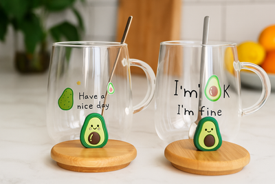 Tazas de Vidrio con Palta
