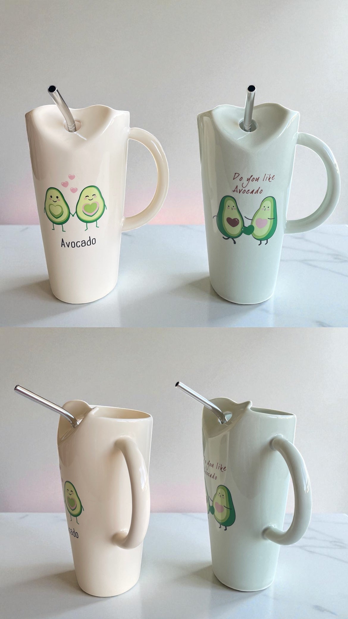 Taza Avocado Lovers con bombilla de acero