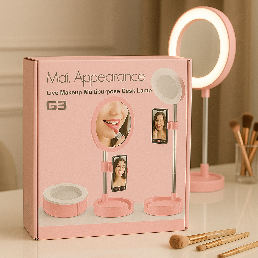 Espejo con Aro de Luz LED + Soporte para Celular ✨💄