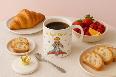 ✨ Taza Le Petit Prince – El principito Premium con Tapa de Corona Dorada ✨