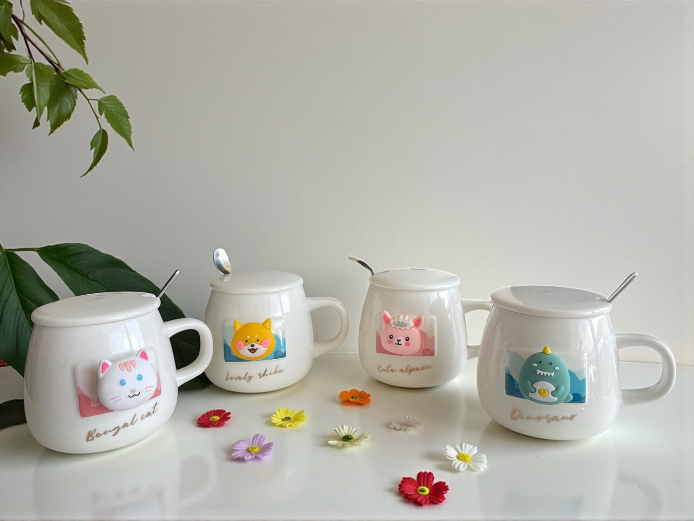 Taza Animalito 3D con Cucharita y Tapa – Colección Lovely Friends 🐾