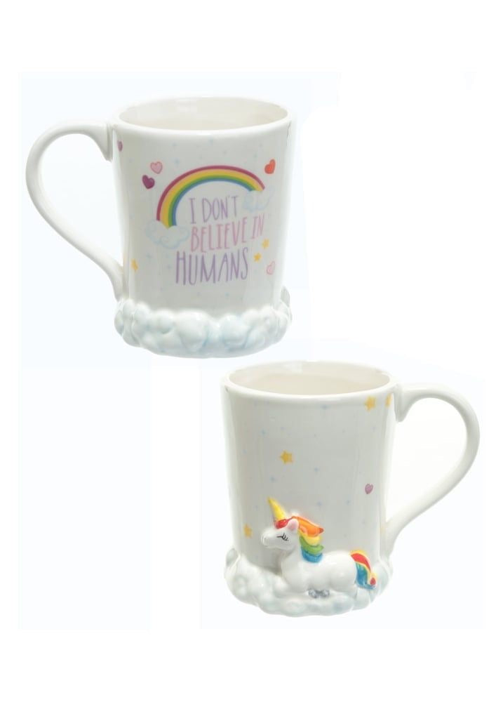 Taza Unicornio “I Don’t Believe in Humans” – Edición Mágica con Relieve 3D