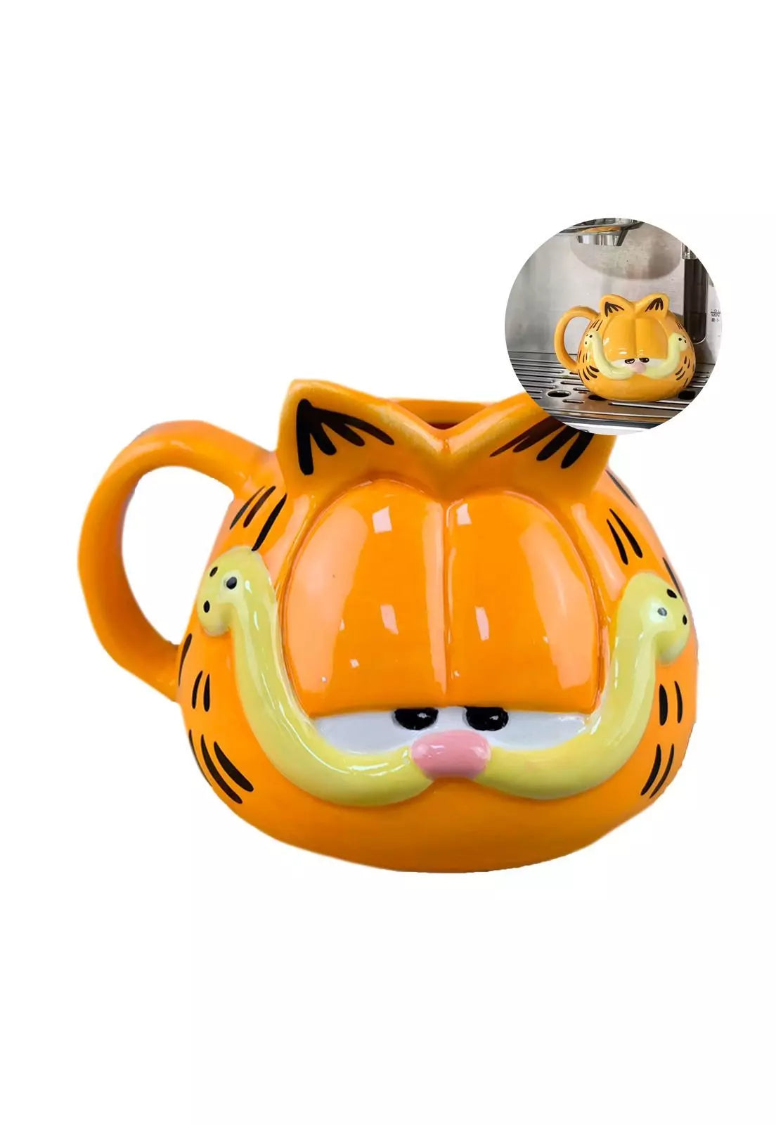 Taza Garfield “Mood de Lunes” – Cerámica Naranja Divertida