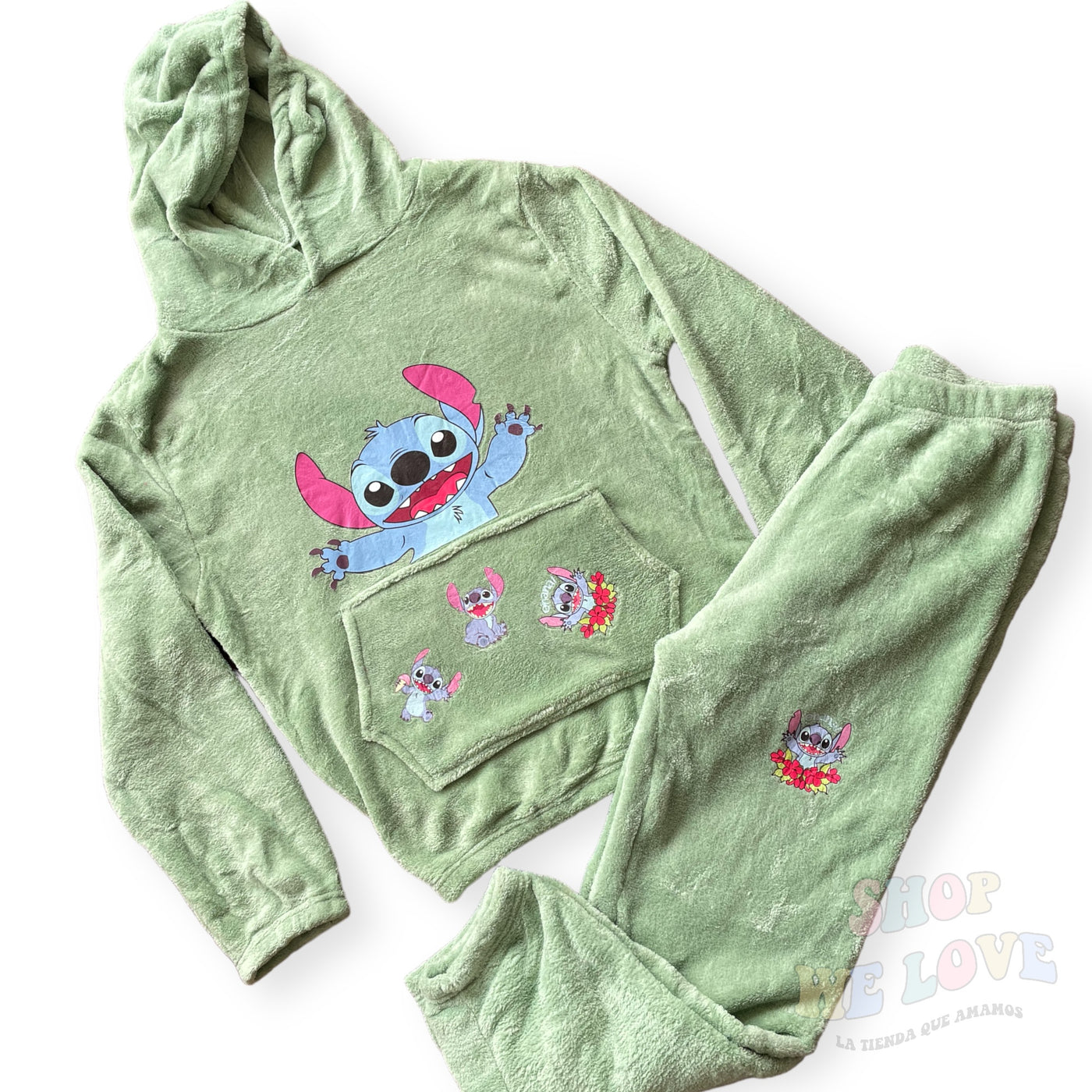 Pijama peludito Stitch Verde