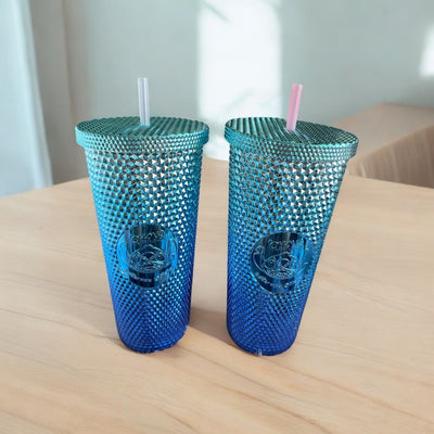 Botella vaso Stitch con bombilla reutilizable