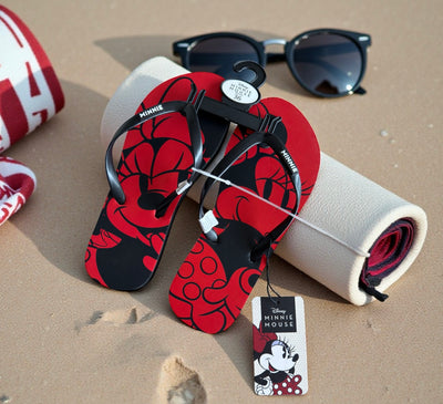 Sandalias Minnie Mouse – Diseño Rojo & Negro
