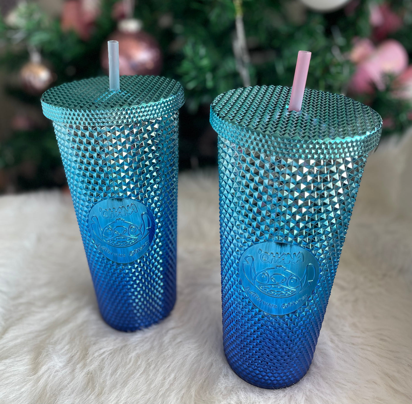 Botella vaso Stitch con bombilla reutilizable