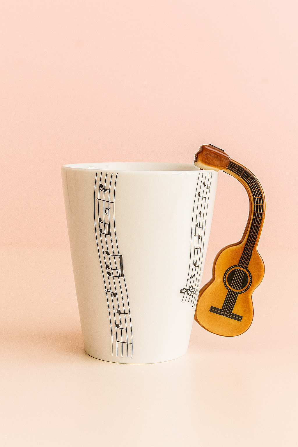 Taza Guitarra Musical 🎶 | Taza Cerámica con Asa en Forma de Guitarra