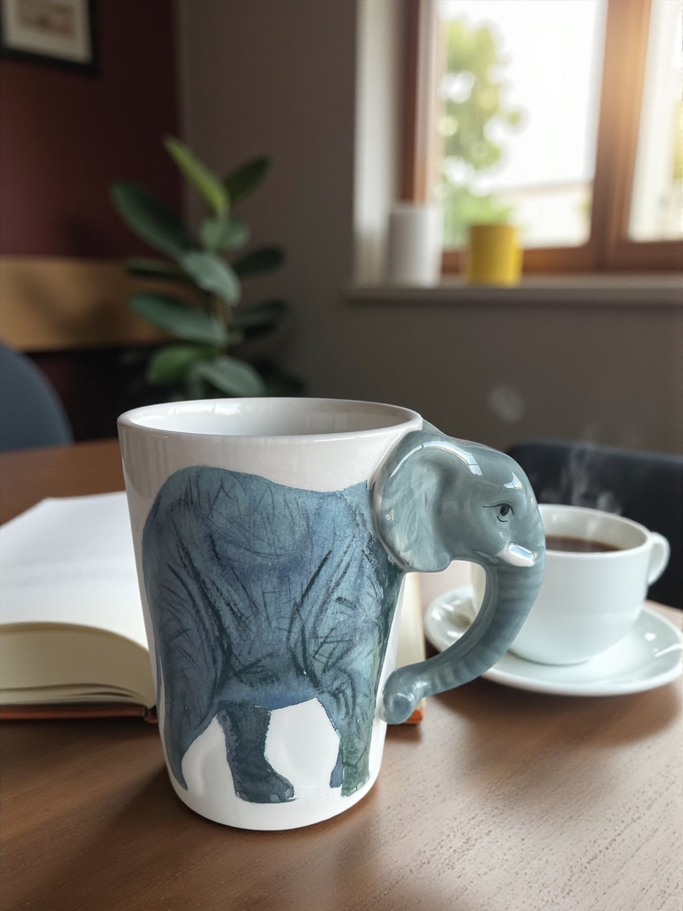 Taza Elefante 3D de Cerámica – Mango en Forma de Trompa