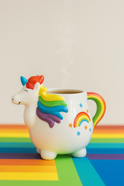 Taza Unicornio Arcoíris 3D - Sueños Felices