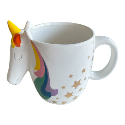 Taza Unicornio🦄 3D con Detalles Dorados – Edición Estrella Mágica
