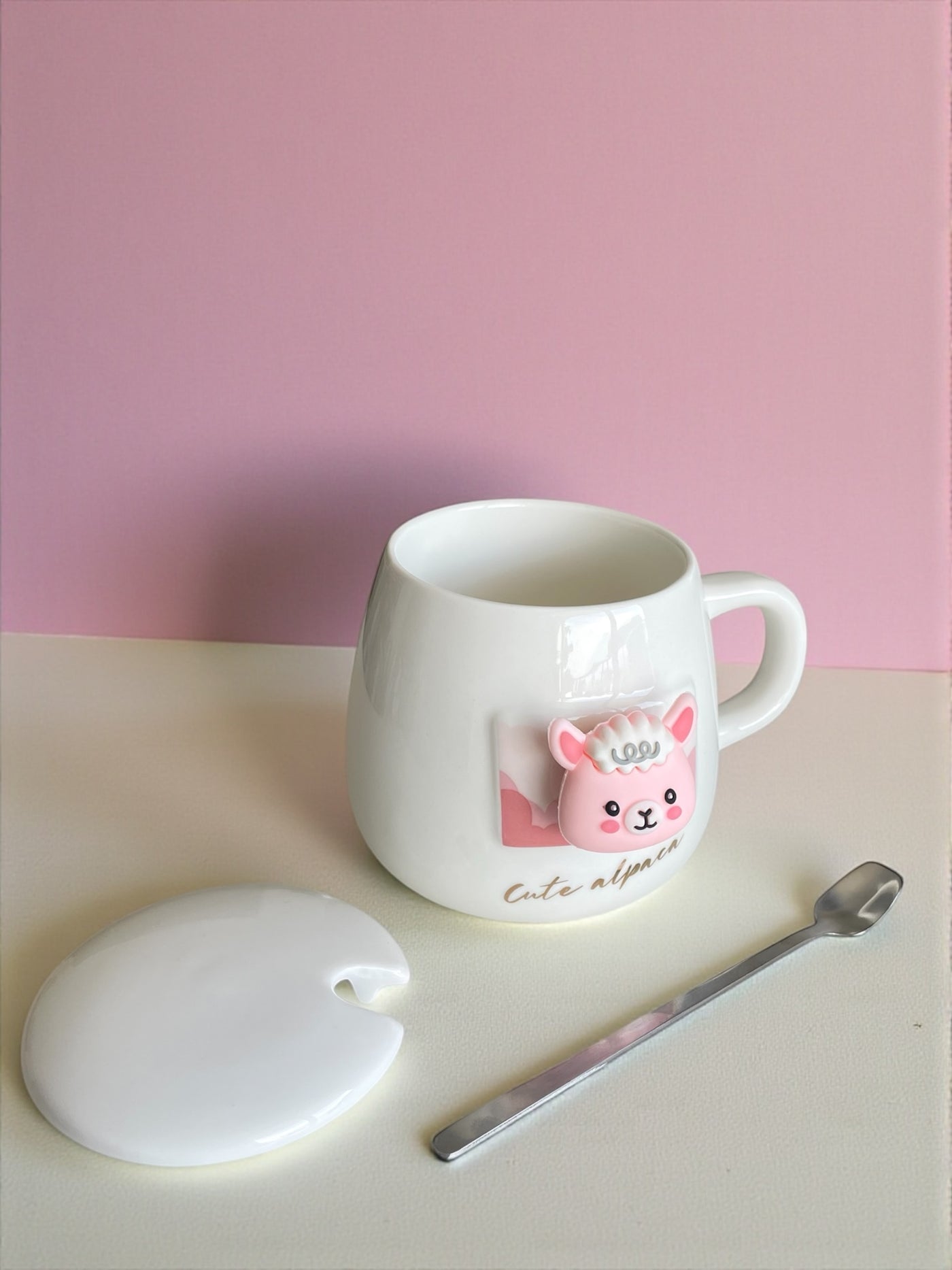 Taza Animalito 3D con Cucharita y Tapa – Colección Lovely Friends 🐾