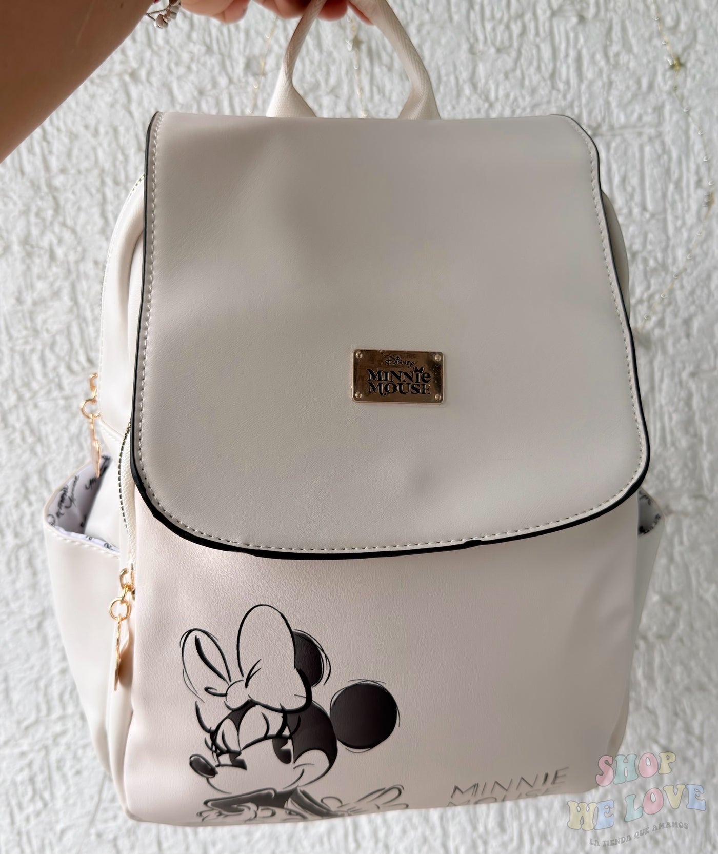 Mochila Minnie mouse blanca