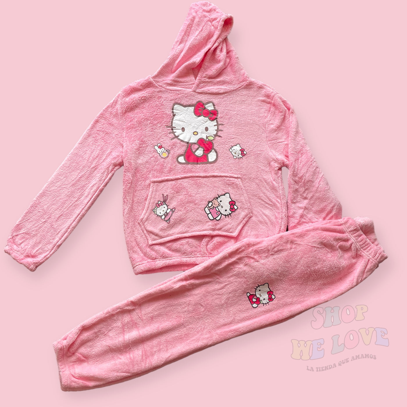 Pijama peludito Hello Kitty Rosado