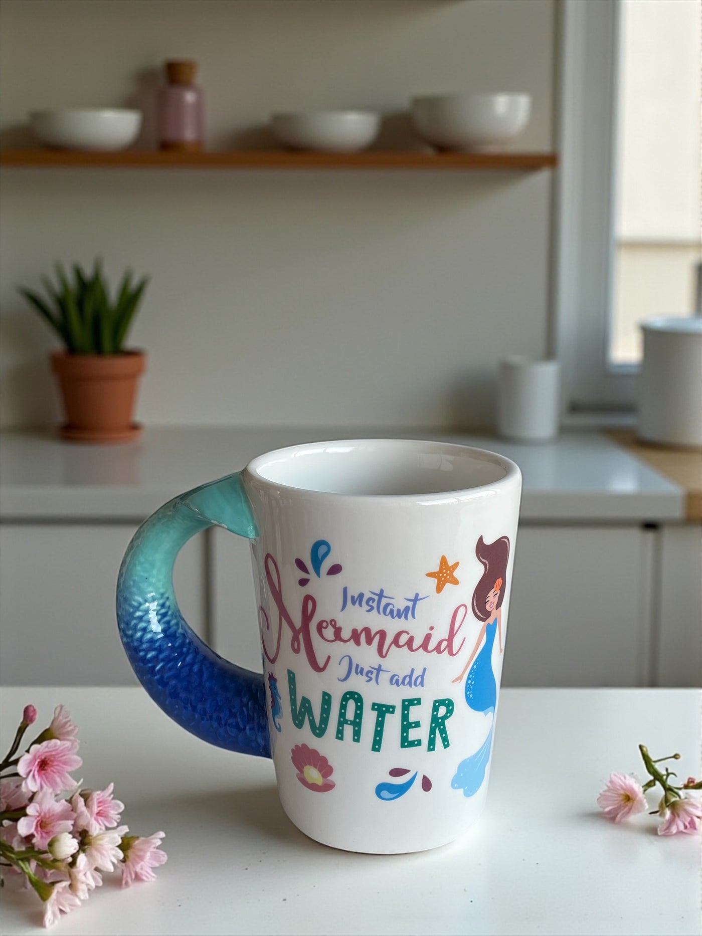 Taza Sirena 3D con Mango en Forma de Cola – “Instant Mermaid”