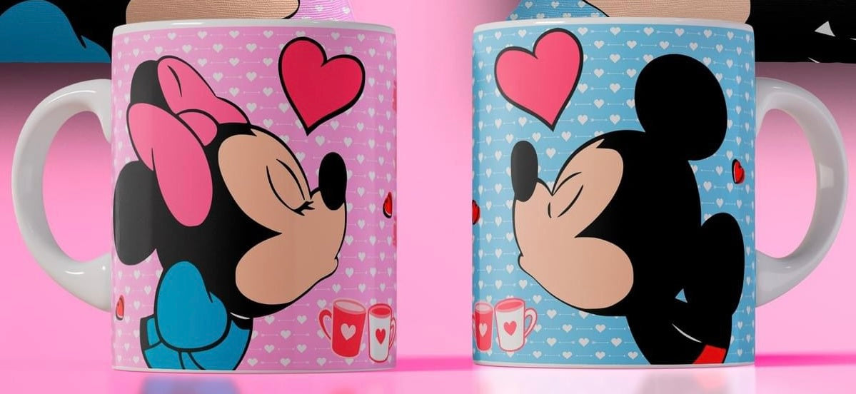 Pack Tazas San valentin Mickey y Minnie Mouse