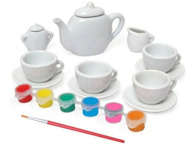 Set tetera y tazas para pintar