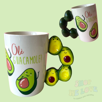 Taza “Olé Guacamole” – Edición Divertida con Asa de palta 3D