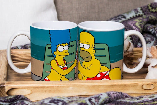 Tazones Homero y Marge pareja