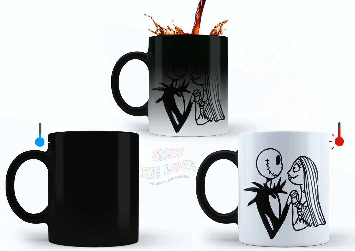 Taza mágica "Jack y Sally"