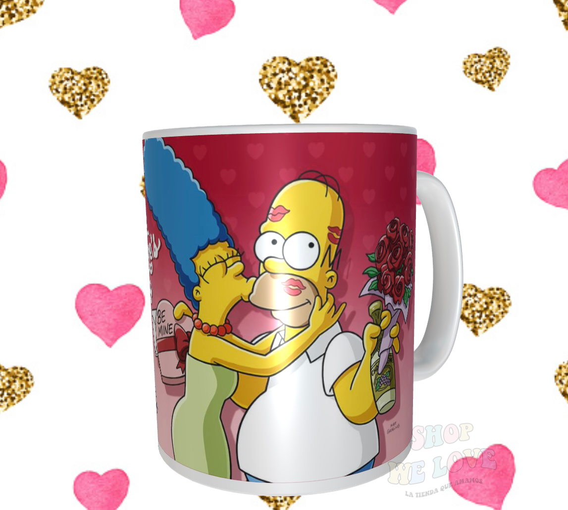 Taza Homero y Marge enamorados